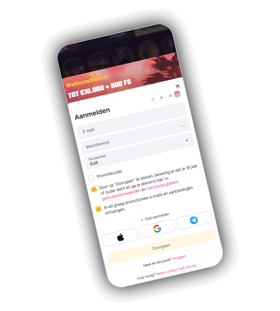 Registratie bij het casino GtBet Casino NL