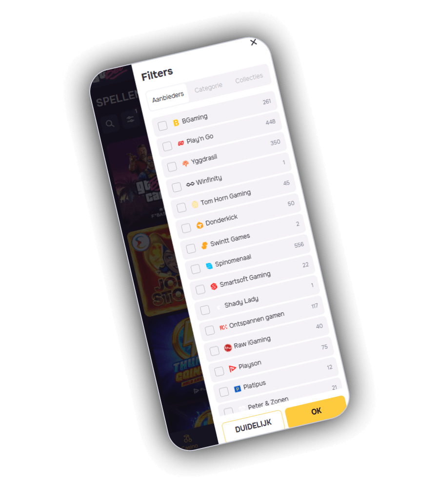 Spelleveranciers GtBet Casino NL